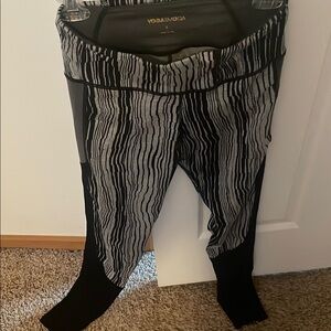 Black and Gray Striped Leggings